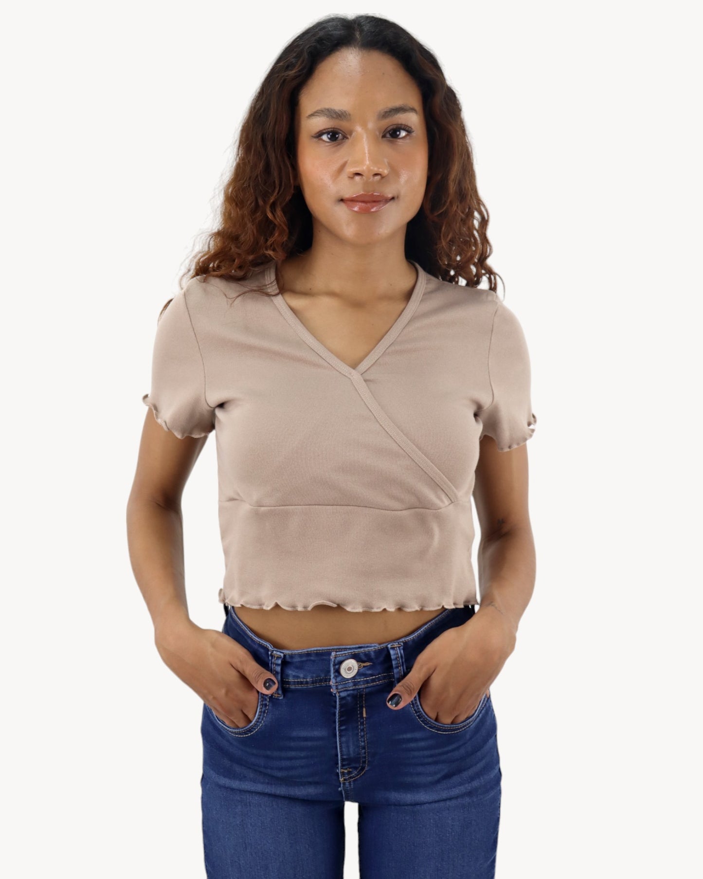 Playera Crop Cruzada