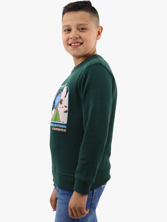 Sudadera cerrada con estampado