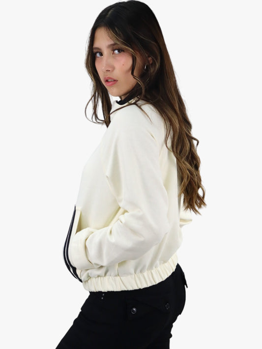 Sudadera con cremallera y franjas