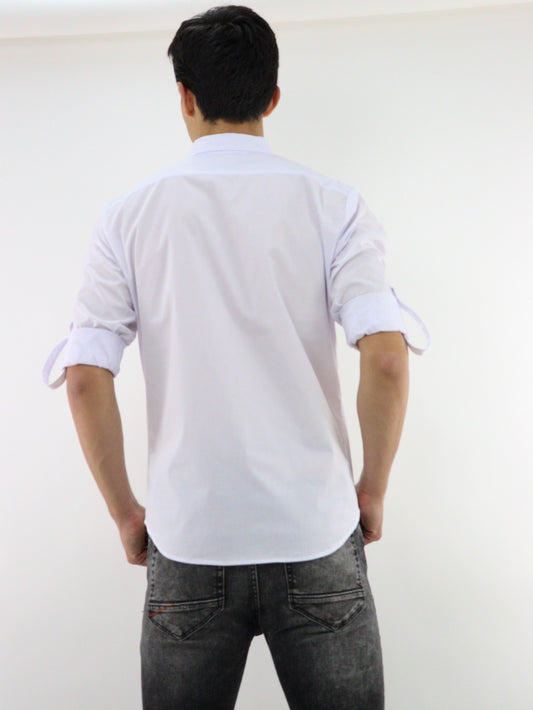 Camisa manga larga de color blanco