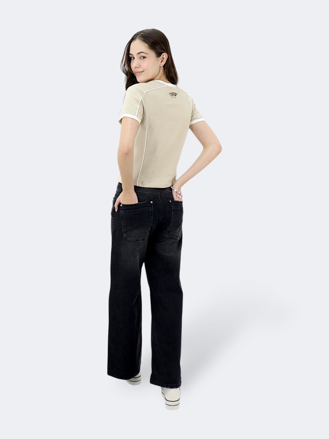 Jeans Wide Leg-Tiro Alto