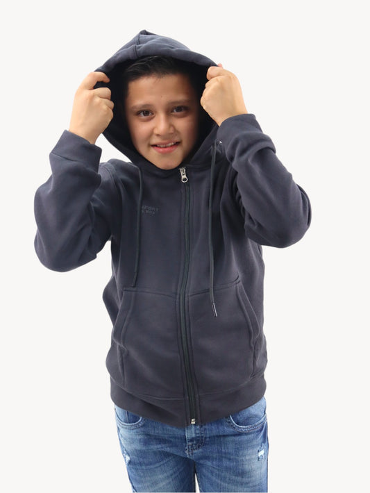 Sudadera abierta gris oxford