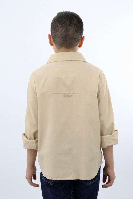 Camisa manga larga de color khaki