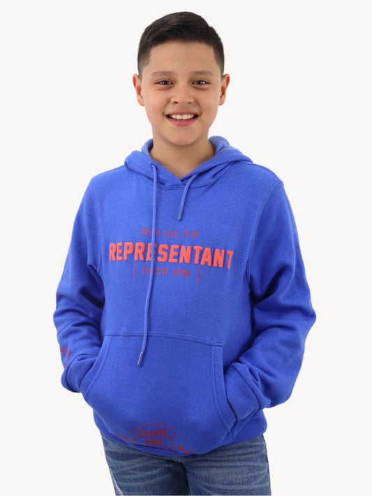 Sudadera cerrada con capucha azul