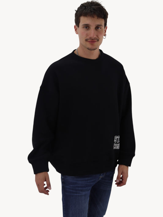 Sudadera oversize cuello redondo de color negro