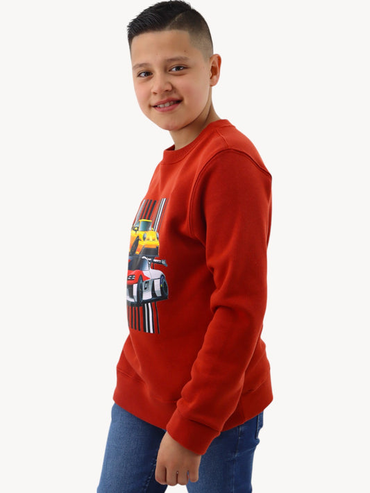 Sudadera cerrada con estampado de coches