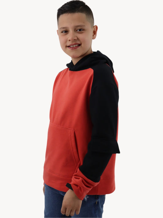 Sudadera con capucha de color combinado