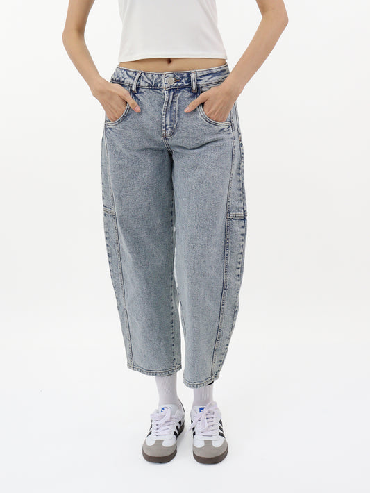 Jeans Barrel-Tiro Medio