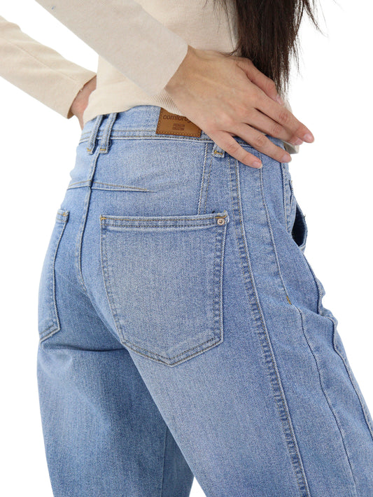 Jeans Barrel-Tiro Medio