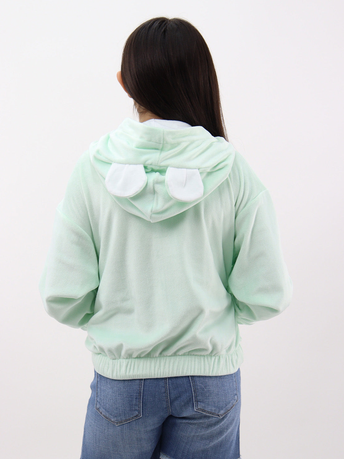 Sudadera verde con capucha