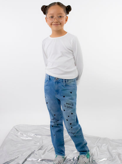 Jeans mom clasic con estampado (EDICIÓN ESPECIAL)