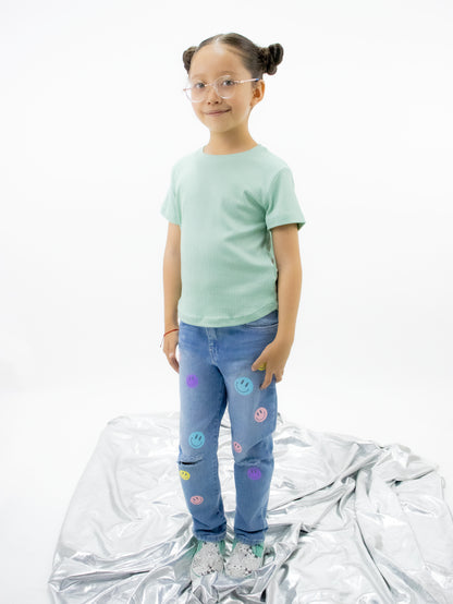 Jeans mom clasic con estampado (EDICIÓN ESPECIAL)