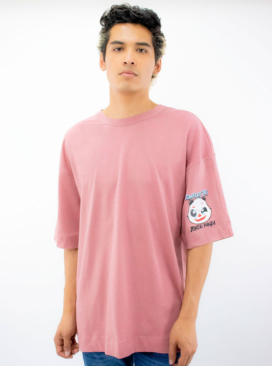 Playera mid size manga corta color palo de rosa