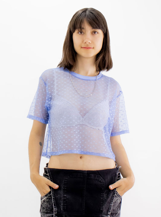 Blusa de transparencia de color azul