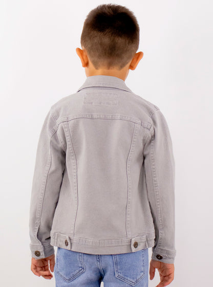 Chamarra denim de color gris