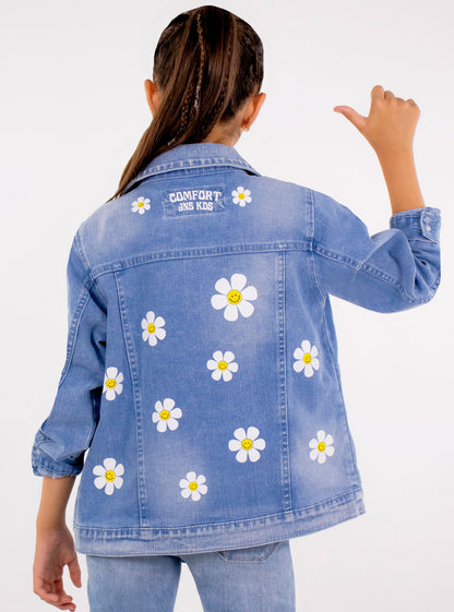 Chamarra denim con print floral (EDICIÓN ESPECIAL)