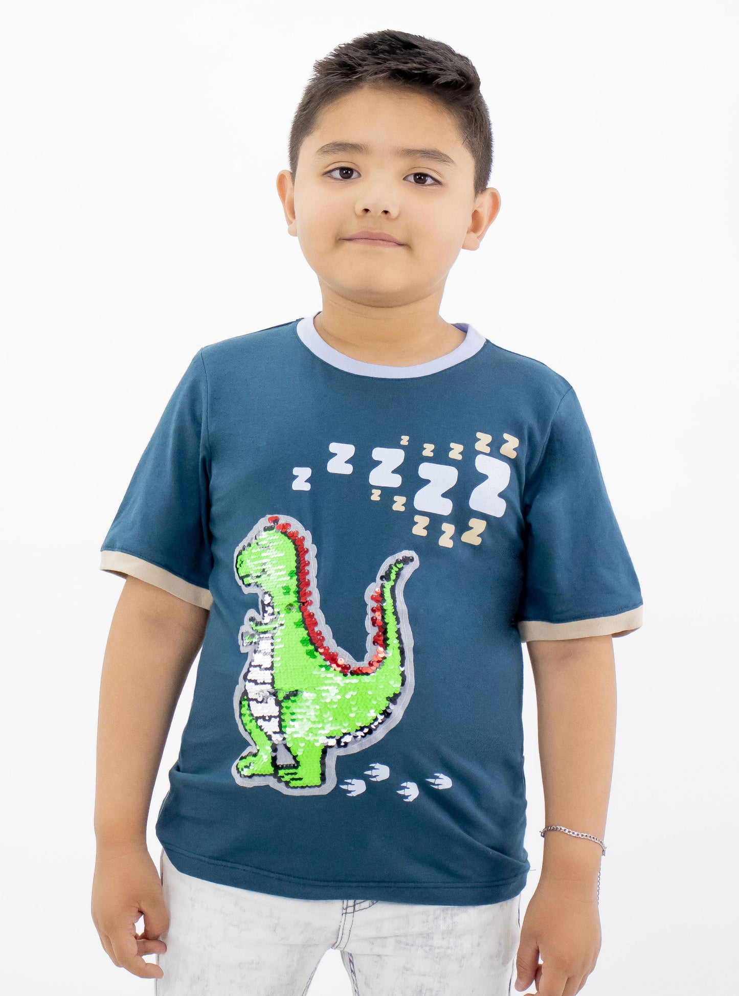 Playera manga corta con lentejuela reversible