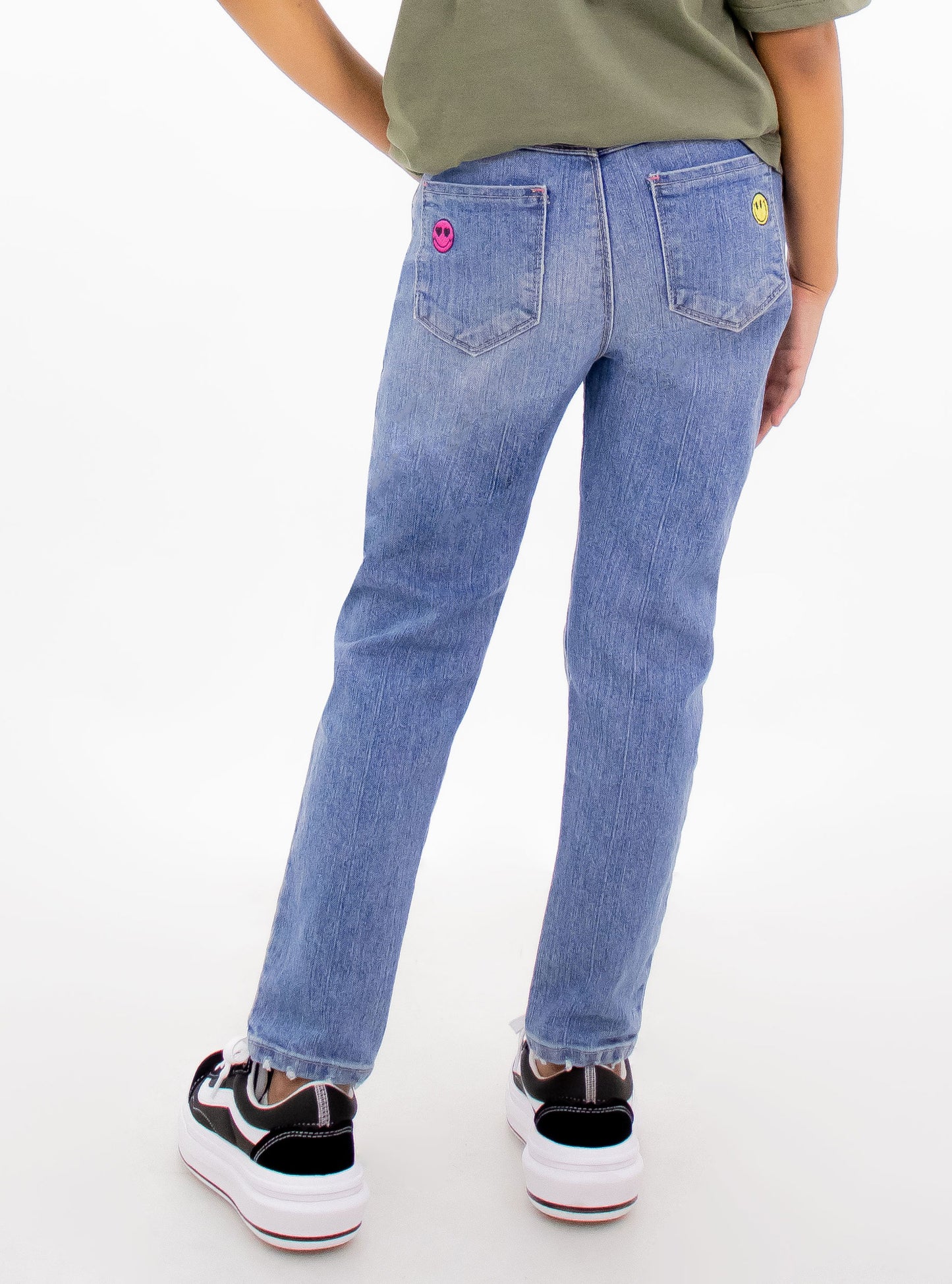 Jeans smiley skinny con bordado (EDICIÓN ESPECIAL)