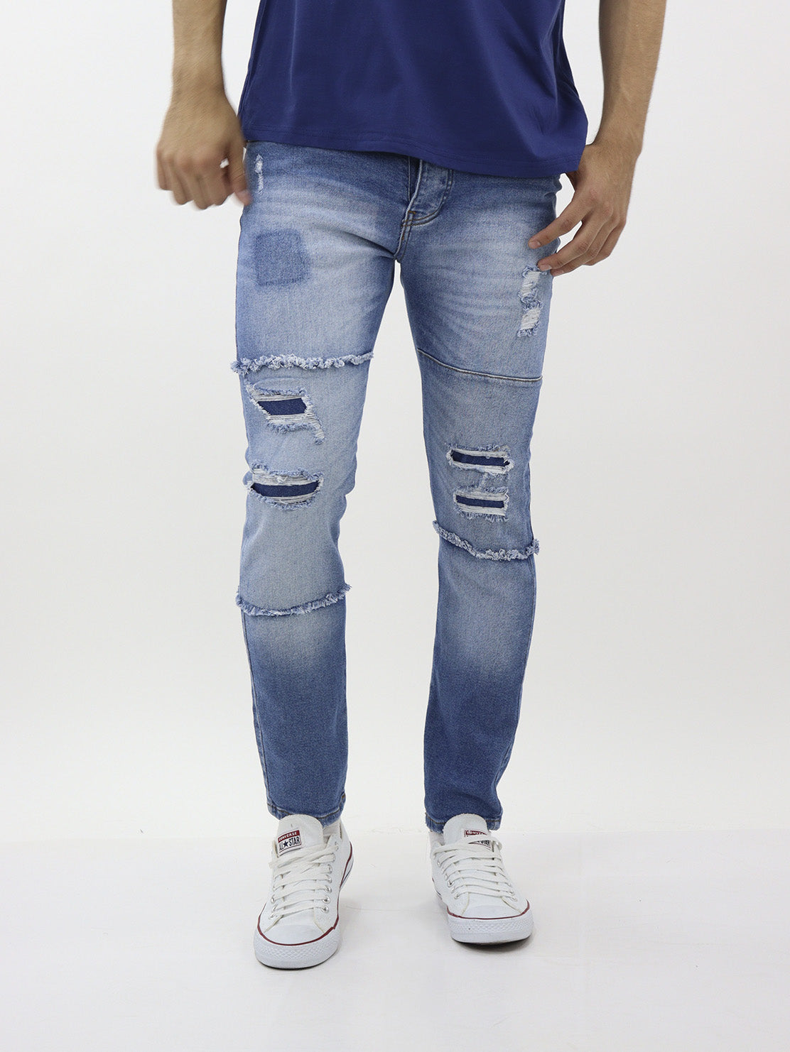 Jeans skinny con destrucción