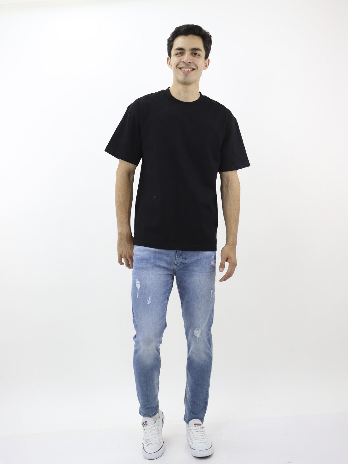 Jeans skinny fit con destrucción