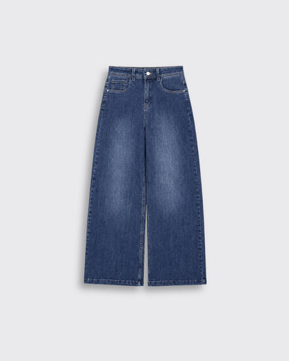 Jeans Wide-Tiro Medio