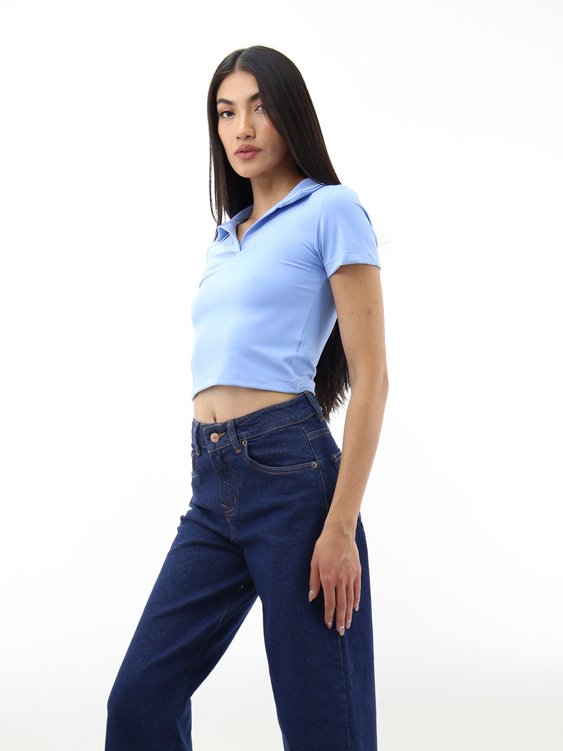 Playera polo crop
