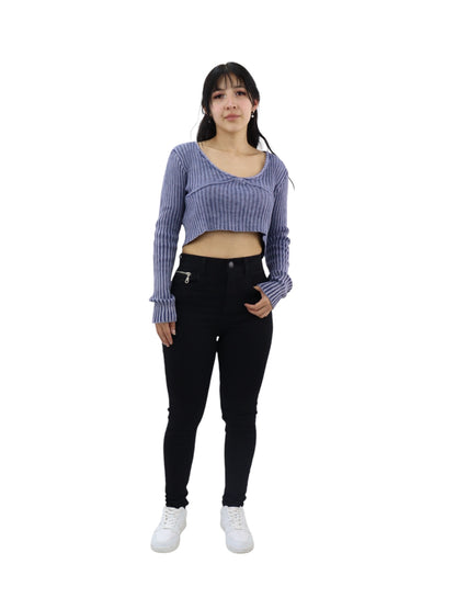 Jeans skinny tiro alto