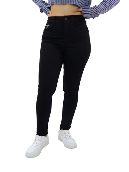 Jeans skinny tiro alto
