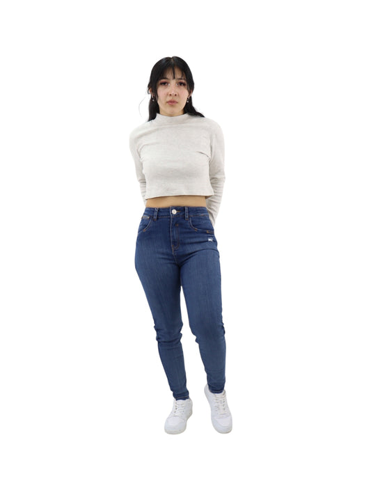 Jeans Skinny Tiro Alto