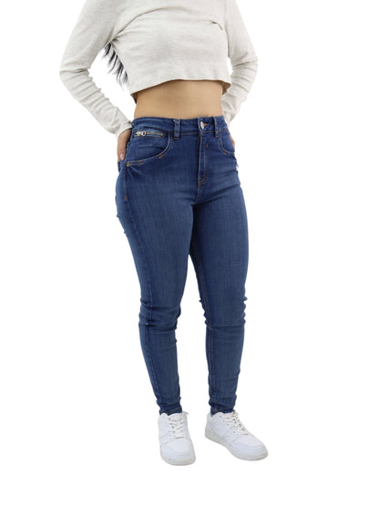 Jeans Skinny Tiro Alto