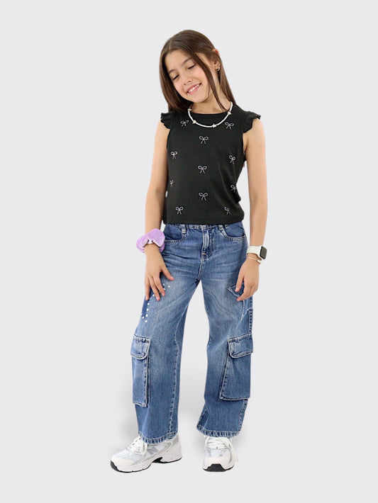 Jeans Wide Leg Cargo