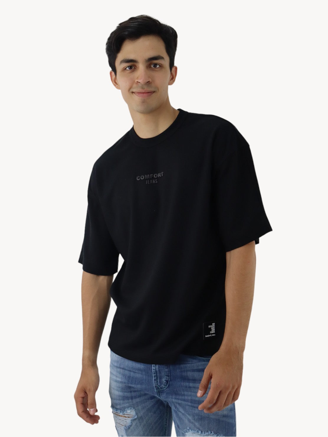 Playera oversize con gráfico de color negro (NUEVA TEMPORADA)