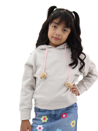 Sudadera beige con jaretas de osos