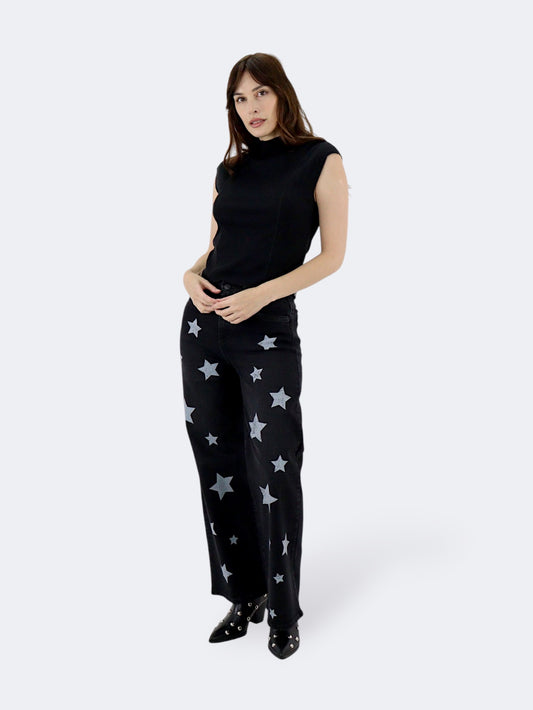 Jeans Wide Leg-Tiro Alto
