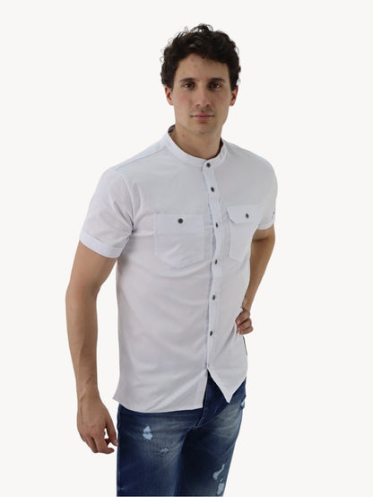 Camisa de color blanco con cuello mao (NUEVA TEMPORADA)