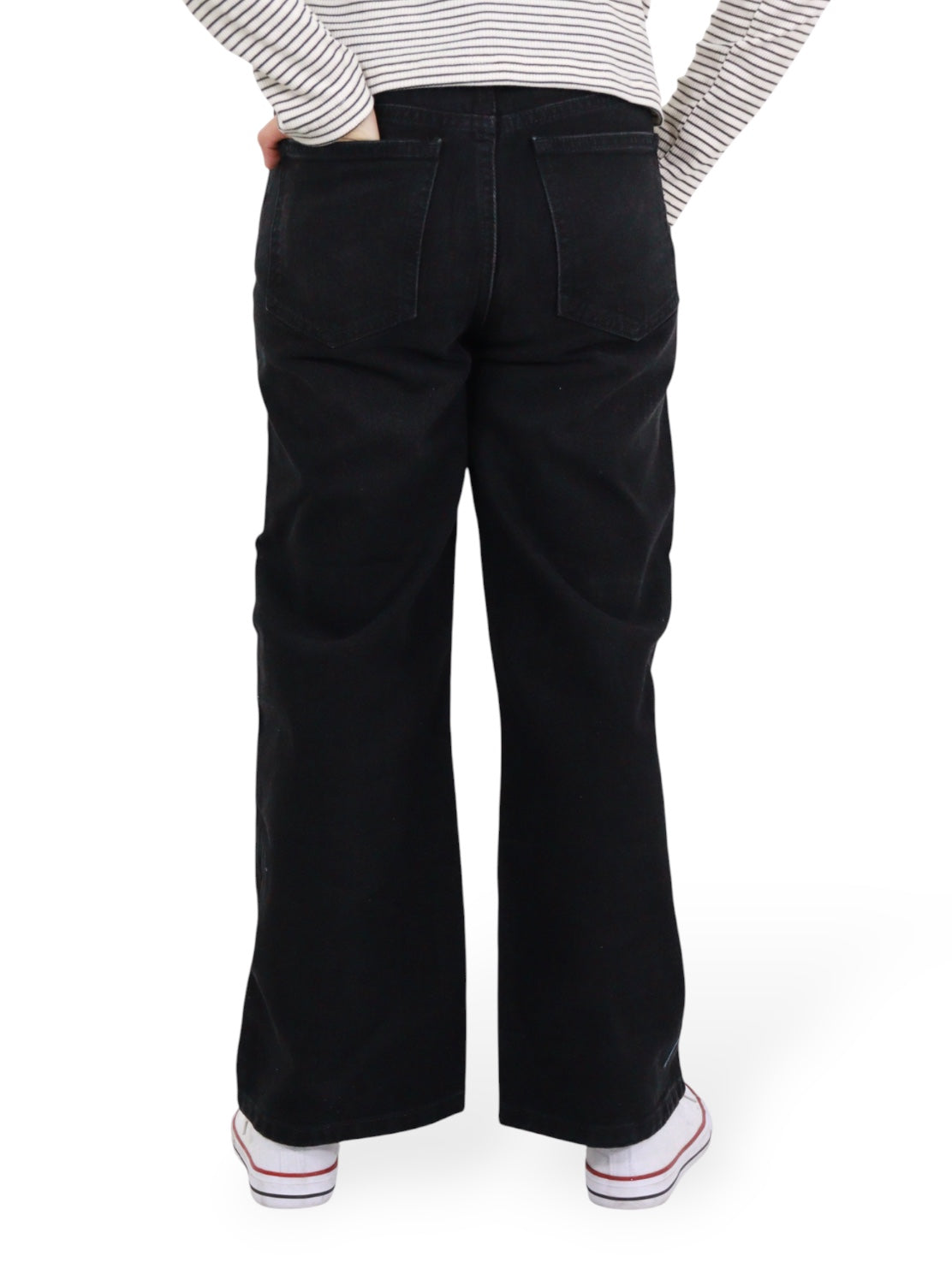 Jeans Wide Leg Con Pedrería