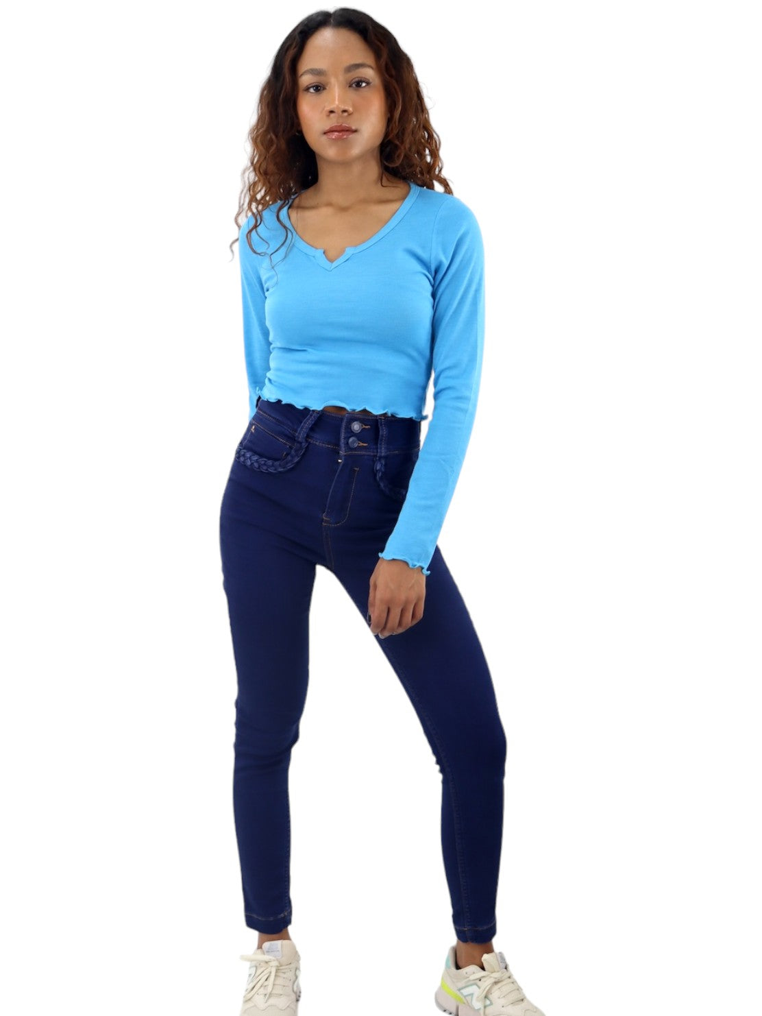 Jeans skinny tiro alto azul oscuro (NUEVA TEMPORADA)