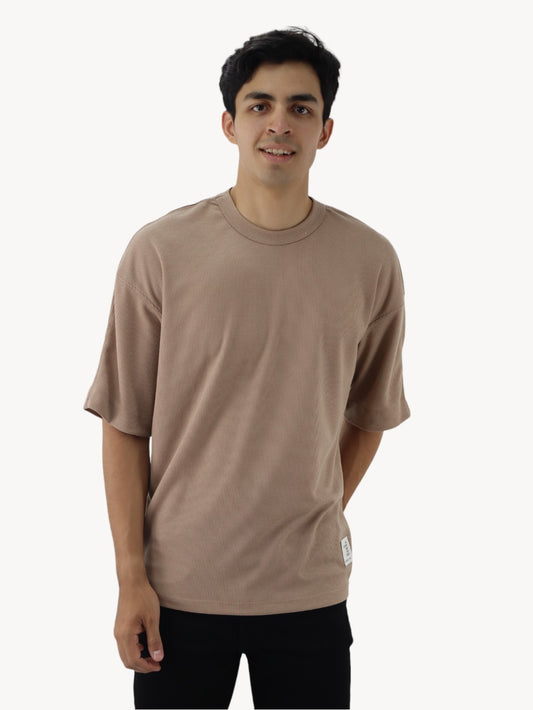 Playera oversize manga corta de color khaki (NUEVA TEMPORADA)