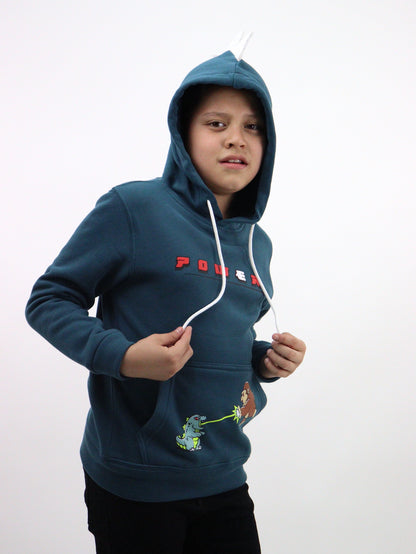 Sudadera de color verde con capucha y estampado (NUEVA TEMPORADA)