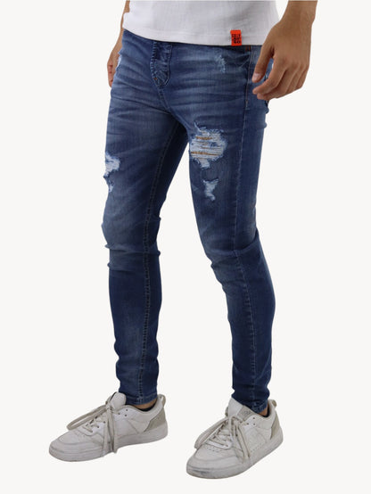 Jeans skinny de color azul deslavado con destrucción (NUEVA TEMPORADA)