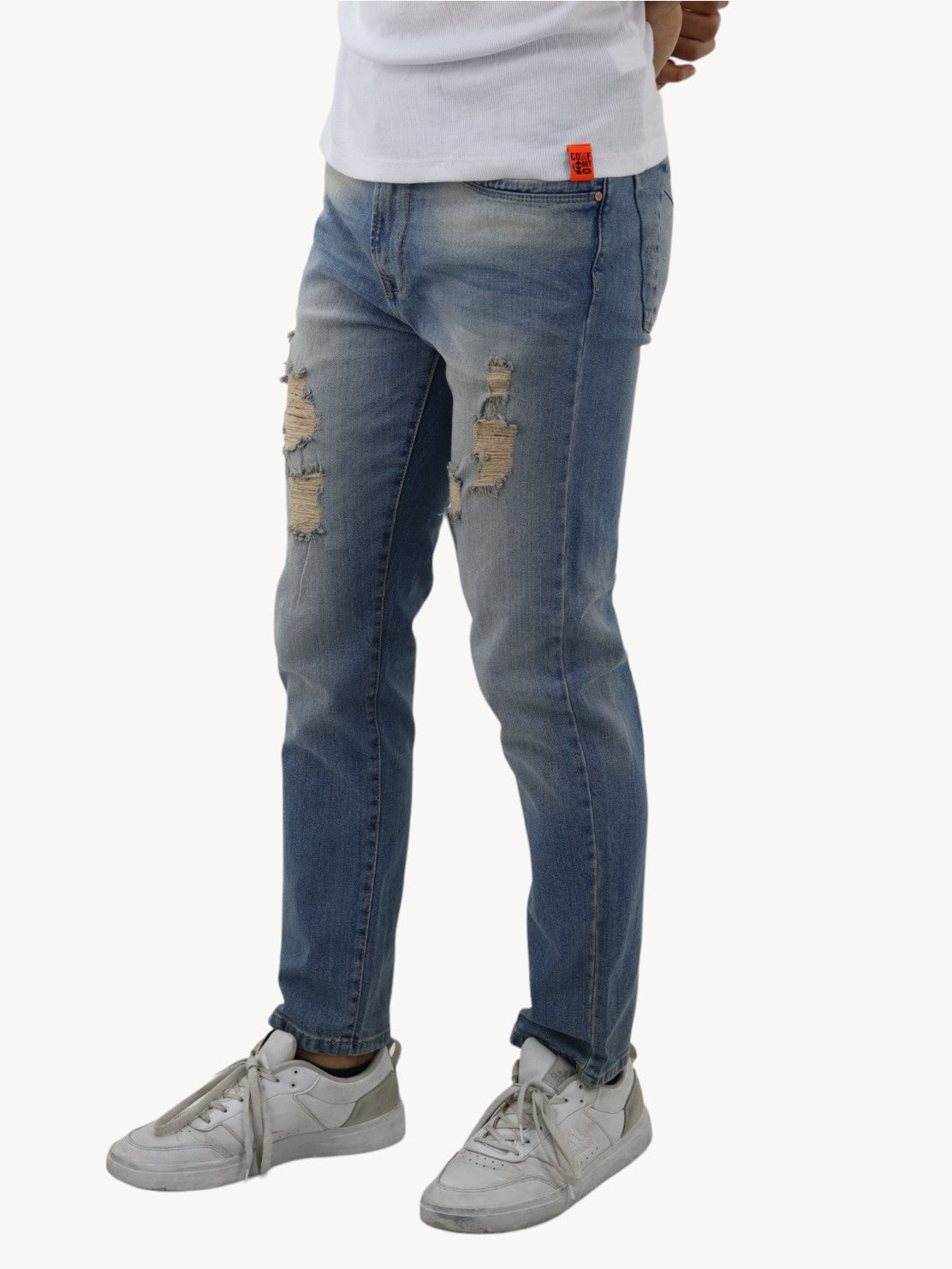 Jeans estilo slim/skinny deslavado con destrucción (NUEVA TEMPORADA)