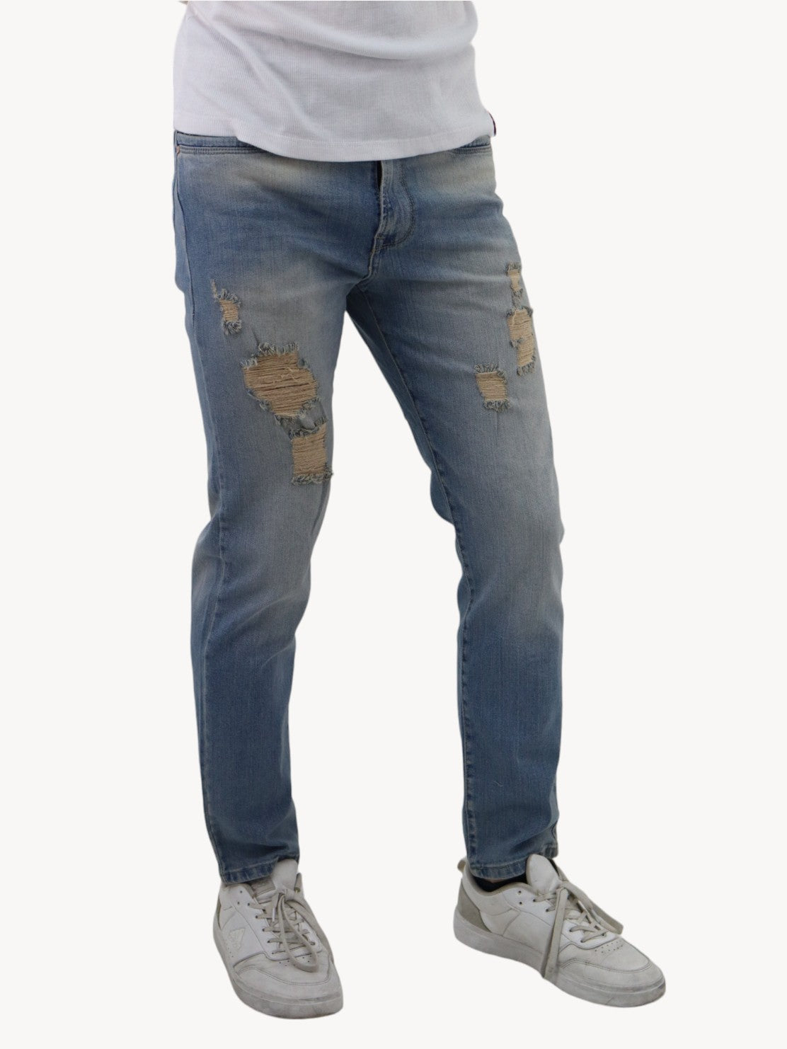 Jeans estilo slim/skinny deslavado con destrucción (NUEVA TEMPORADA)