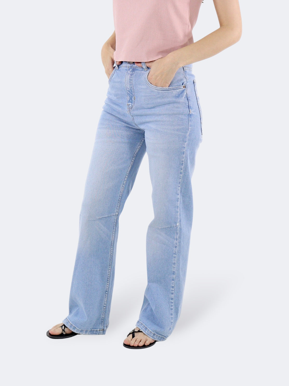Jeans Wide Leg-Tiro Alto