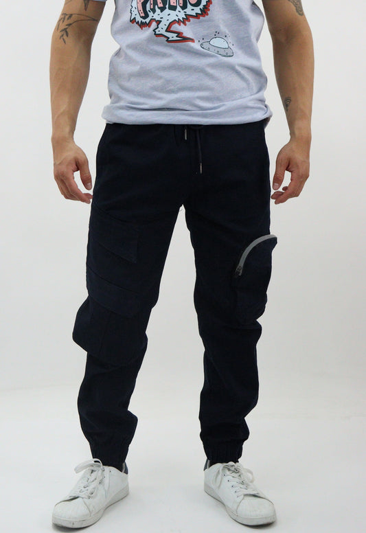 Jogger cargo gabardina de color azul marino (NUEVA TEMPORADA)