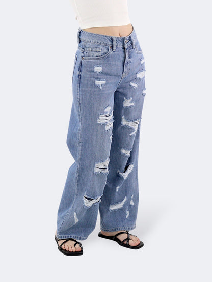 Jeans Wide Leg-Tiro Alto