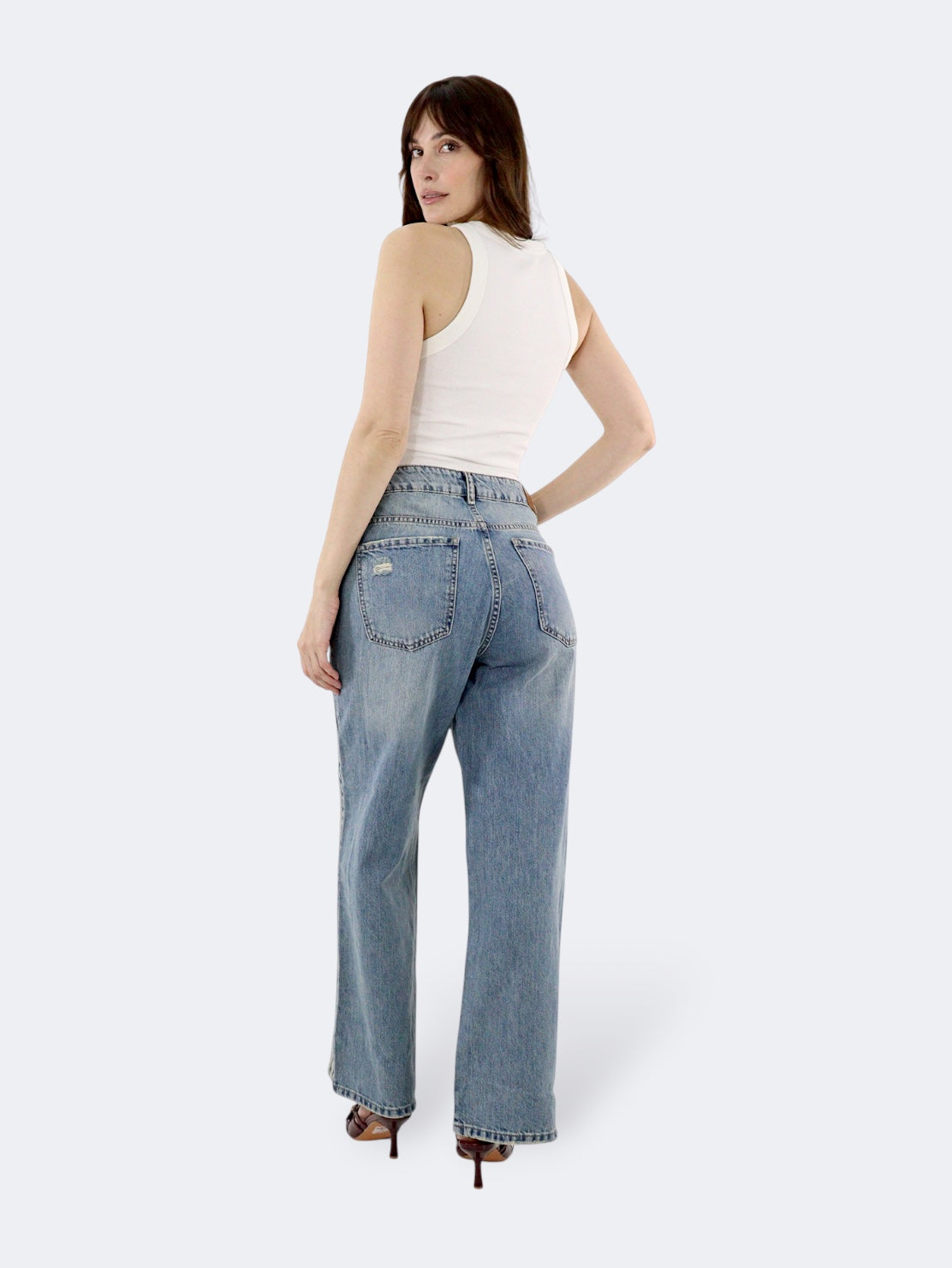 Jeans Wide-Tiro Alto