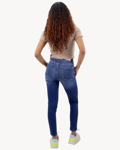 Jeans skinny tiro alto azul oscuro (NUEVA TEMPORADA)