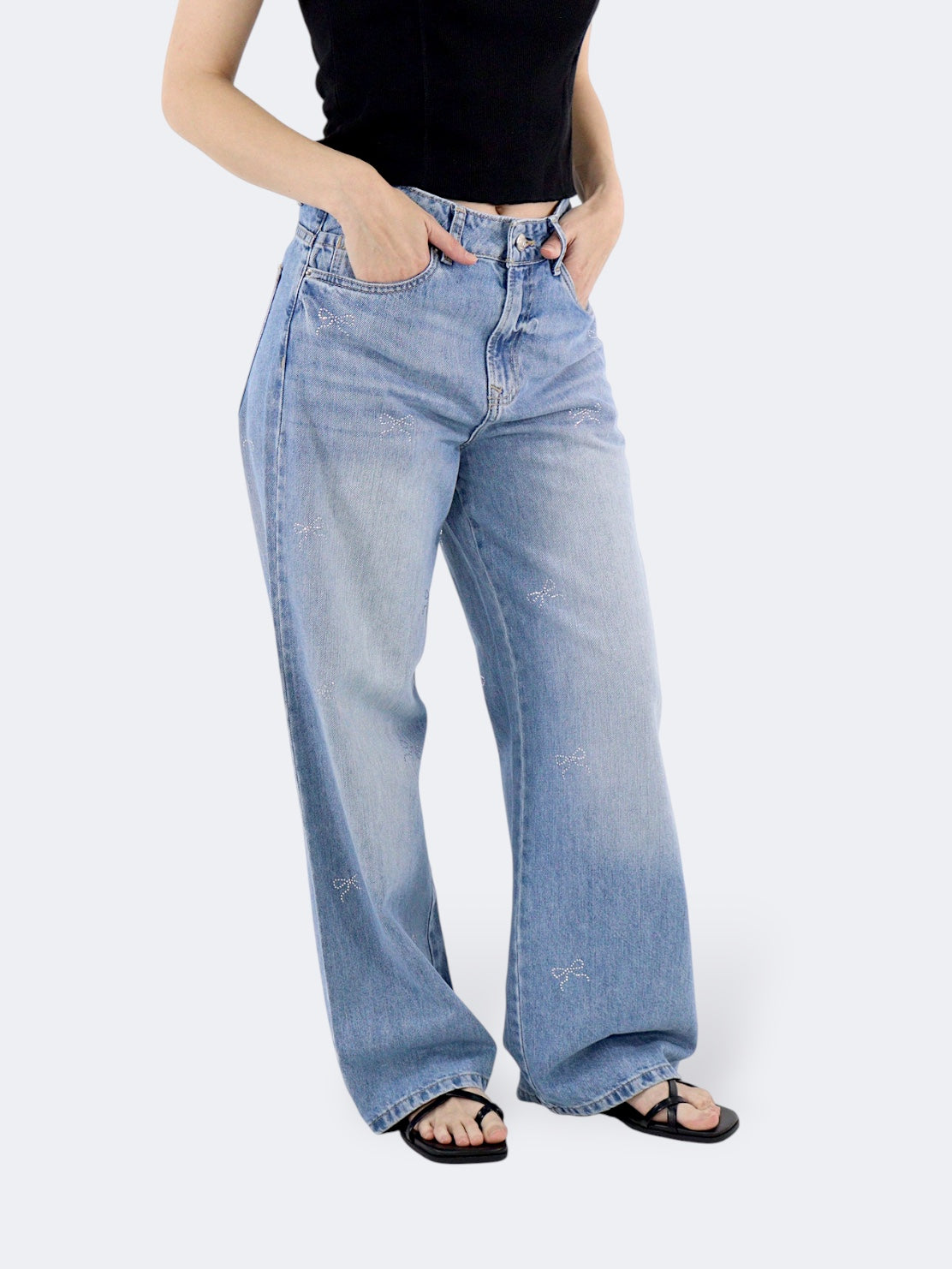 Jeans Wide Leg Brillos