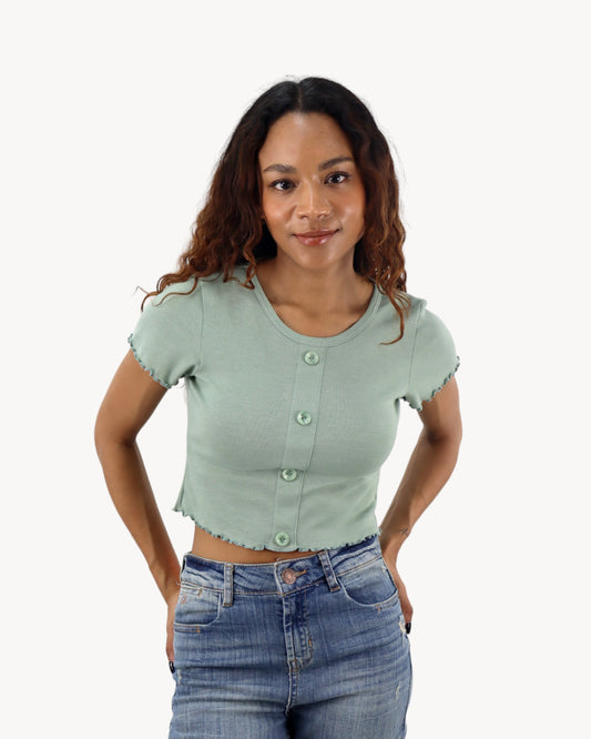 Playera crop de color verde (NUEVA TEMPORADA)