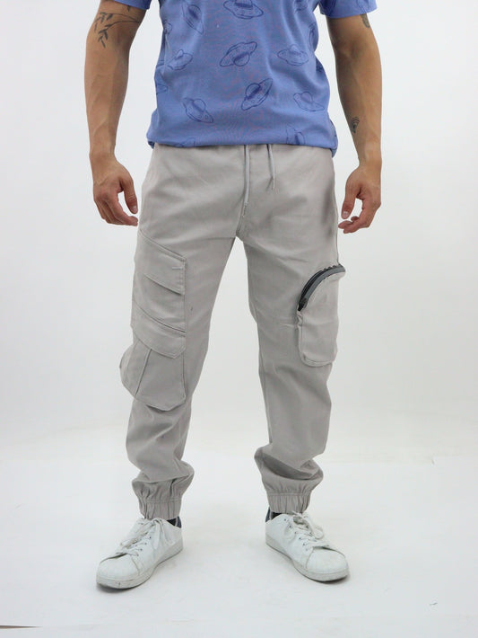 Jogger cargo de gabardina color beige (NUEVA TEMPORADA)